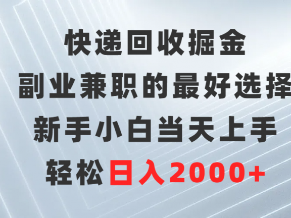 快递回收掘金，长期稳定的副业，新手小白当天上手，轻松日入500+