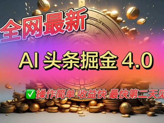 全网最新AI头条掘金4.0版,操作简单收益快