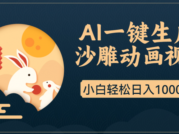 AI一键生成沙雕动画,一条视频播放17w+,轻松日入1000+