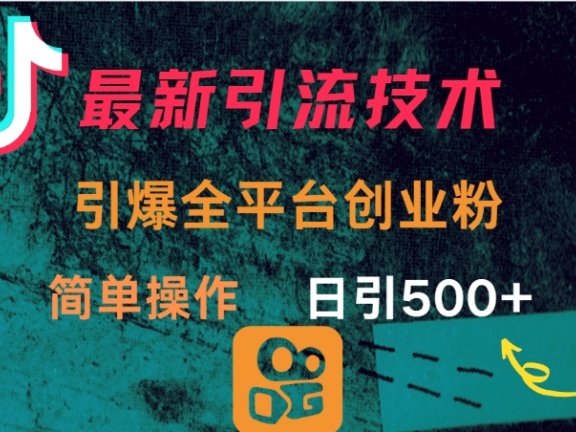 最新引流方法，引爆全平台创业粉操作简单，日引300＋